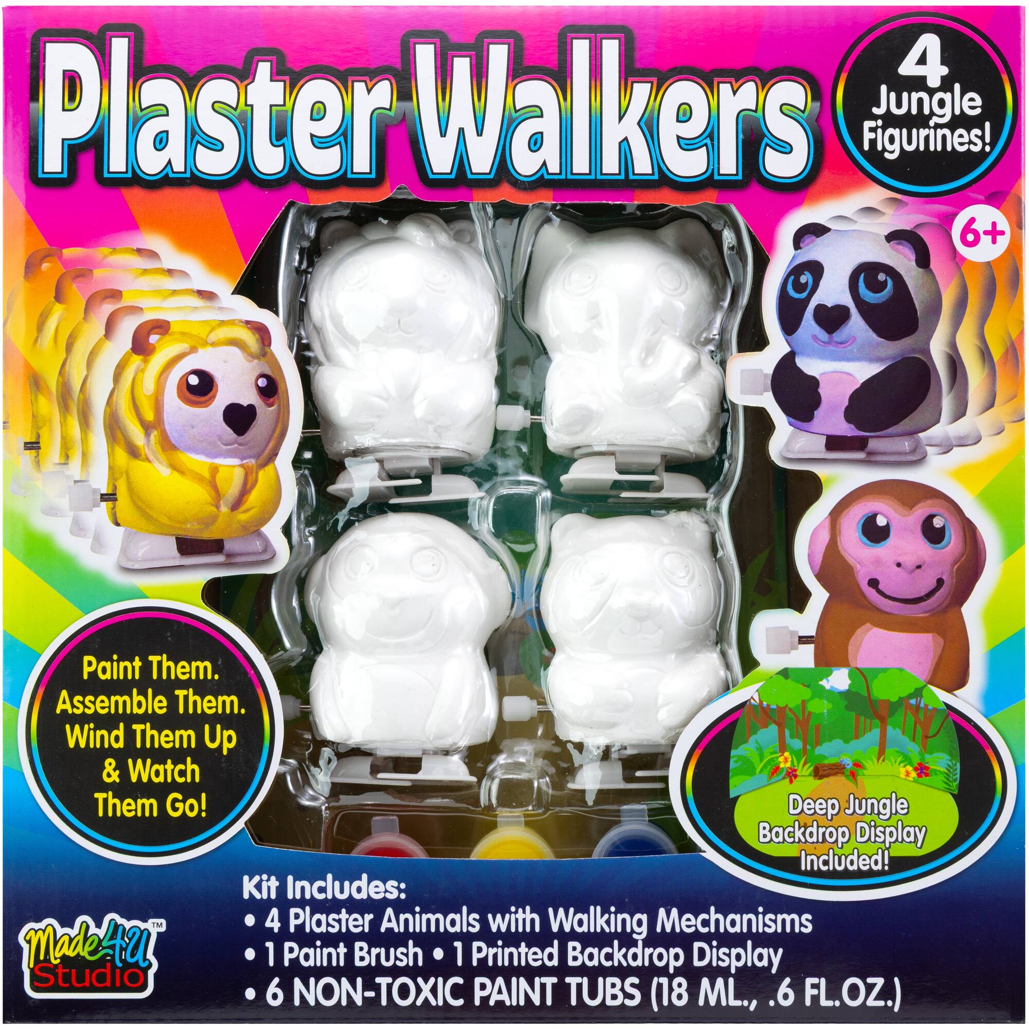 Colorbok® Paint Your Own Jungle Plaster Walkers